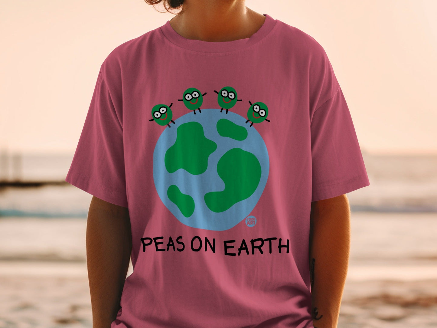 Peas On Earth Fun Graphic T-Shirt for Casual Wear
