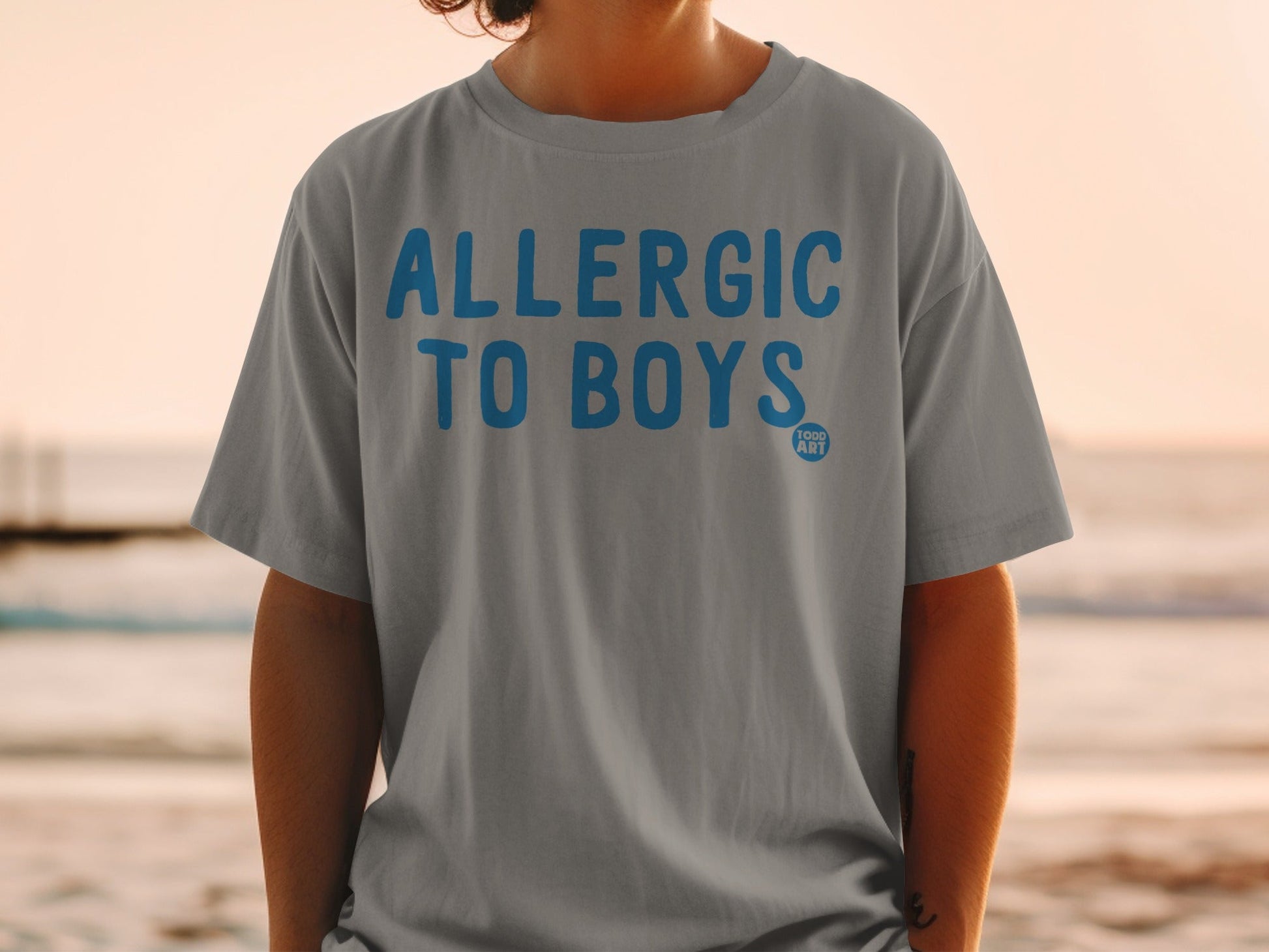 Allergic To Boys Todd Art Graphic T-Shirt Casual Wear