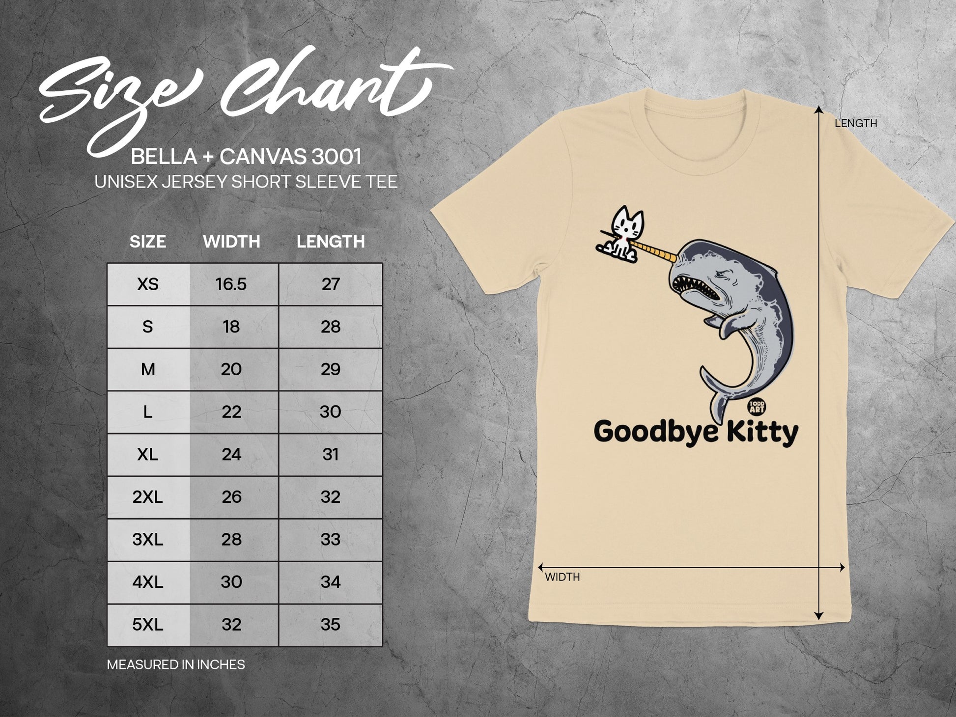 Goodbye Kitty Graphic Tee - Size Chart Included