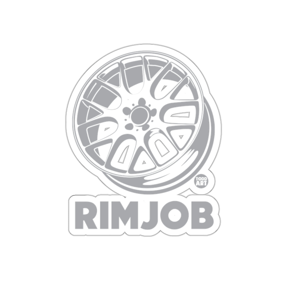 Premium Car Wheel Sticker with RimJob Text Design