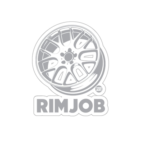 Premium Car Wheel Sticker with RimJob Text Design