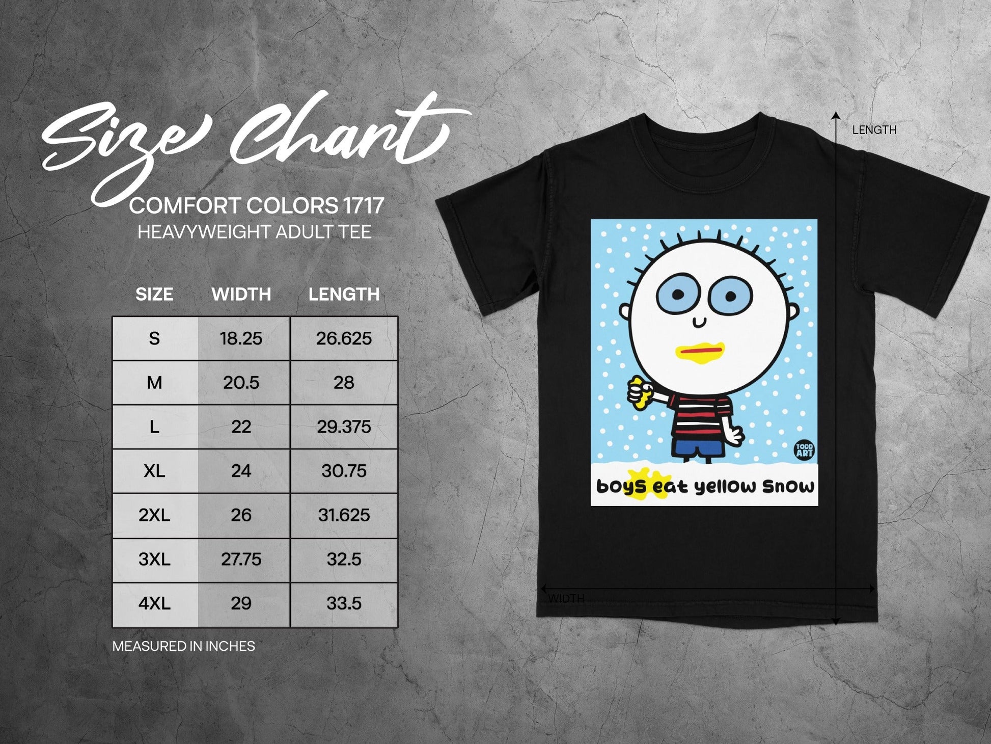 Boys Eat Yellow Snow Heavyweight Adult Black Tee
