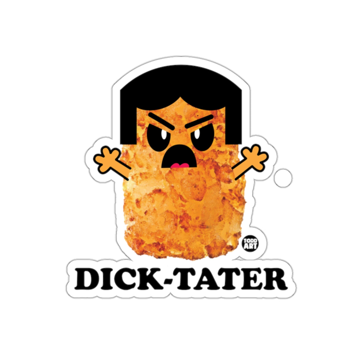 Angry Potato Character Dick-Tater Funny Sticker