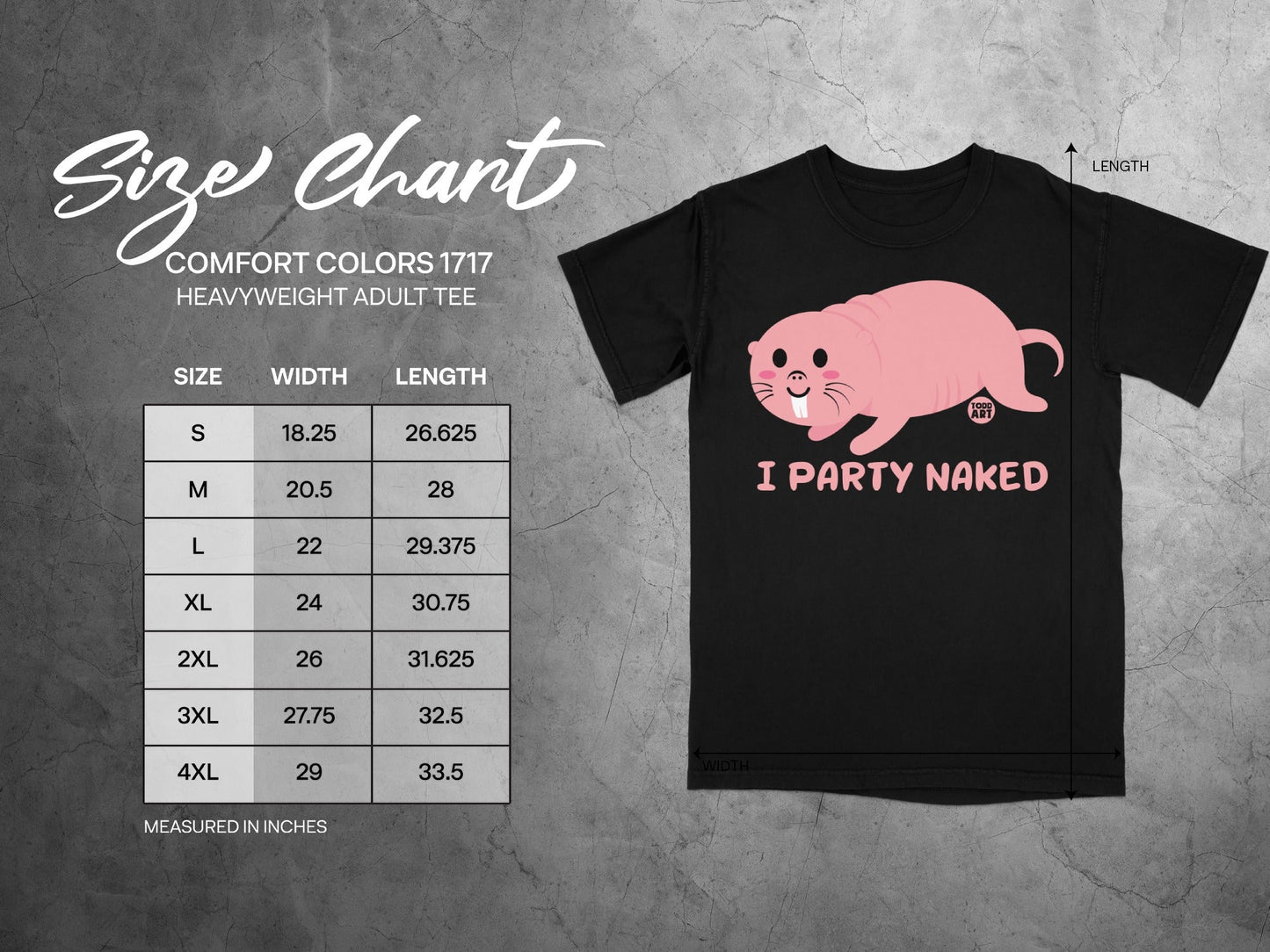 Cute Pink Animal Graphic I Party Naked Adult Tee
