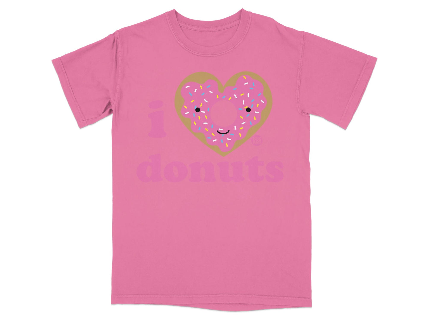 I Donuts Pink T-Shirt with Cute Heart-Shaped Design