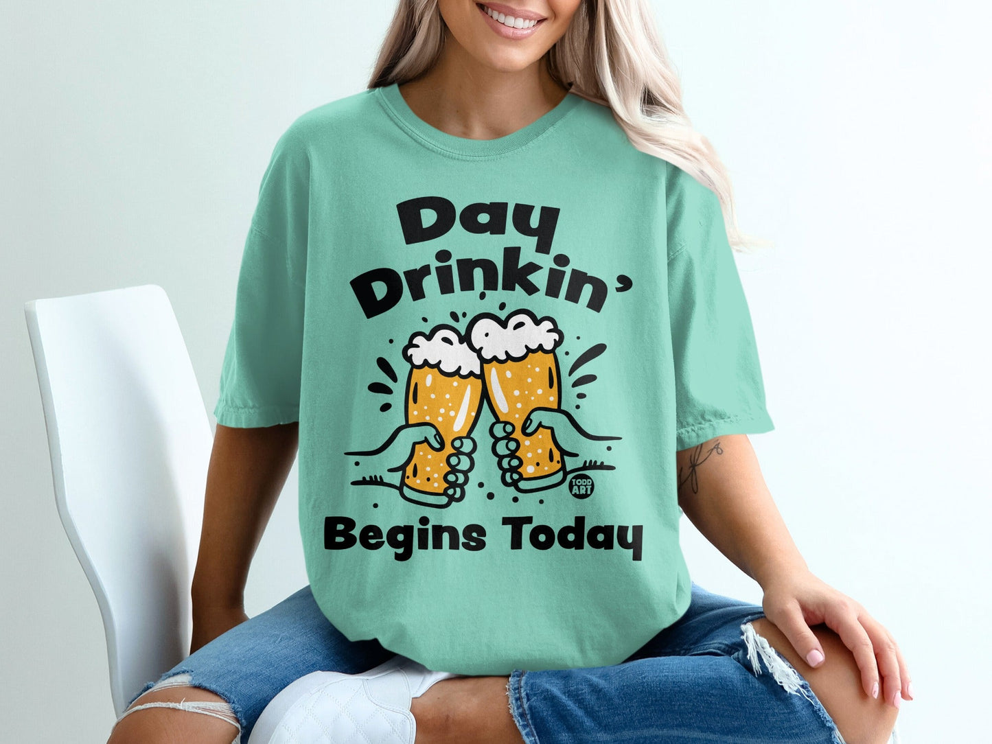 Day Drinkin' Begins Today Graphic Tee Shirt