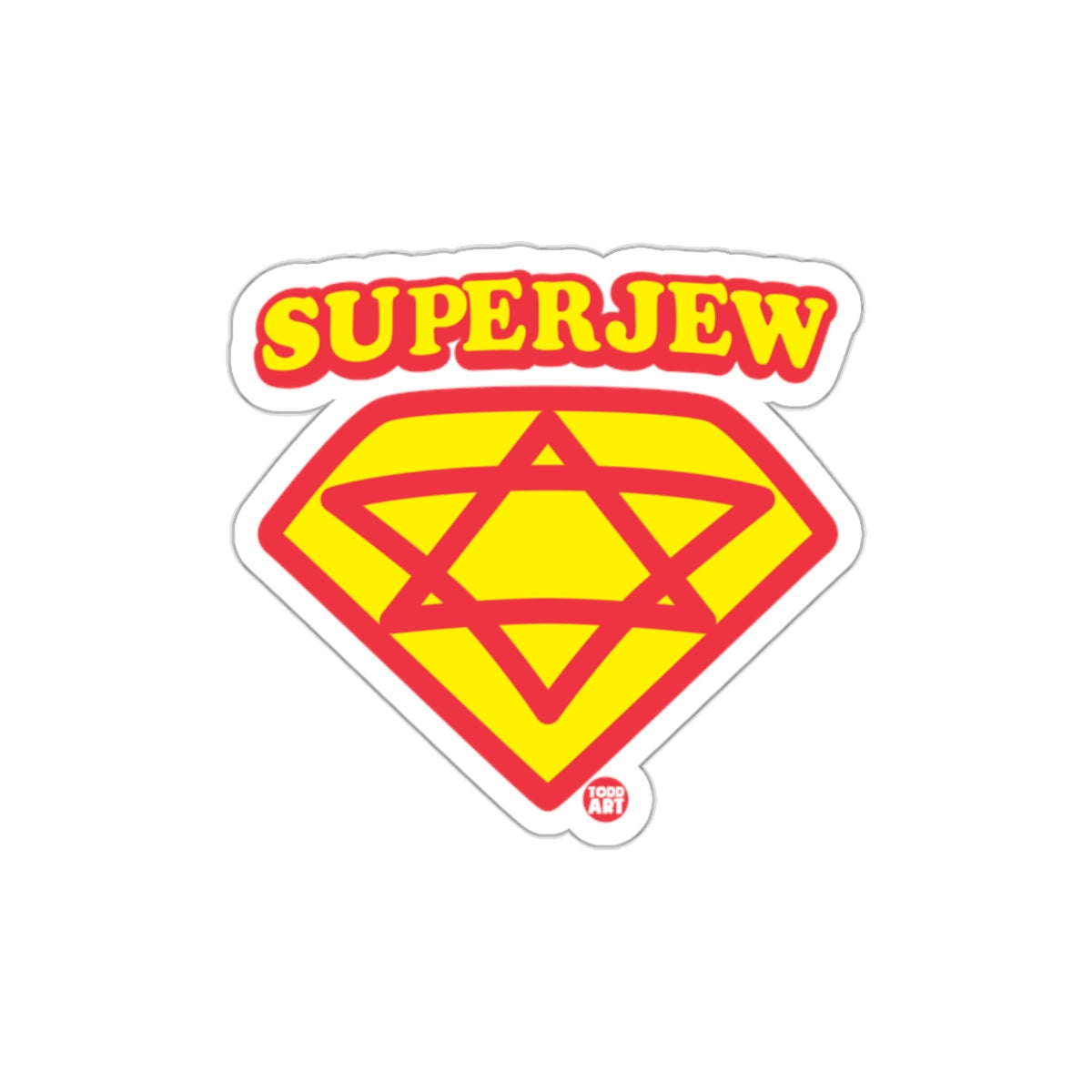Super Jew Red and Yellow Emblem Sticker