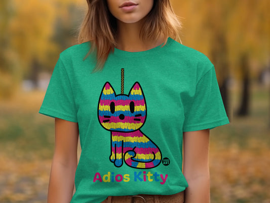 Adios Kitty Rainbow Striped Graphic Tee product