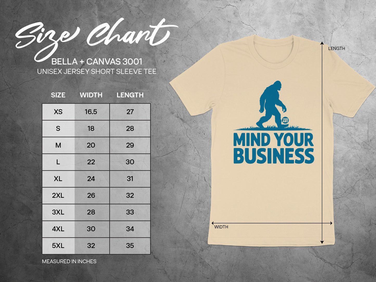 Mind Your Business Bigfoot Graphic Tee Shirt