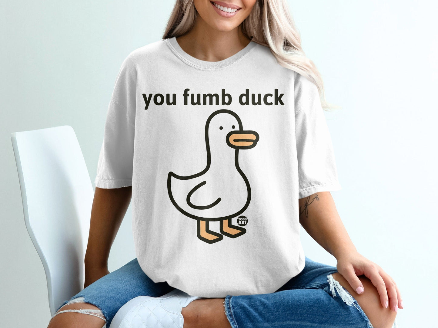 Funny You Fumb Duck T-Shirt With Cute Cartoon Duck Design