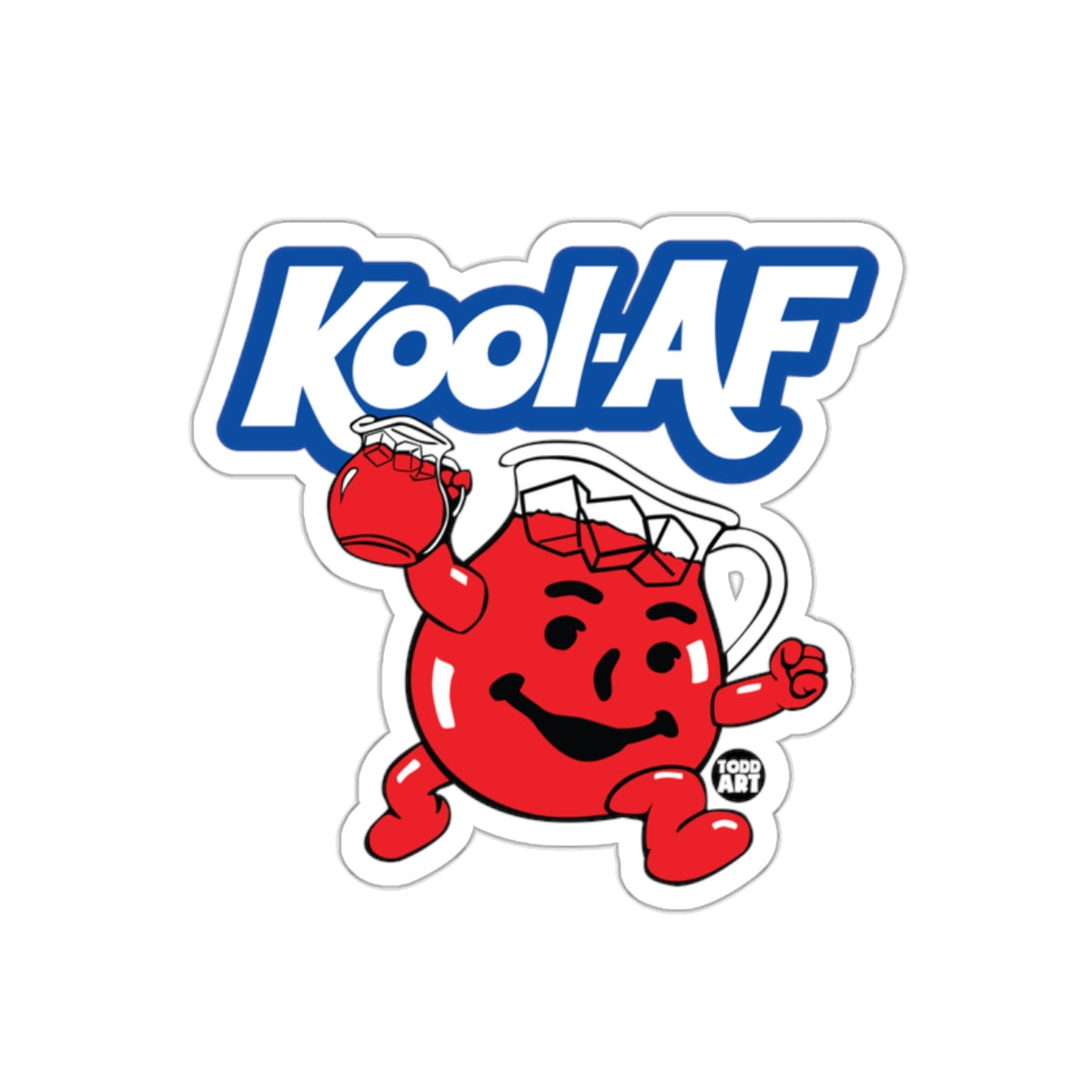 Kool AF Pitcher Man With Todd Art Logo Funny sticker