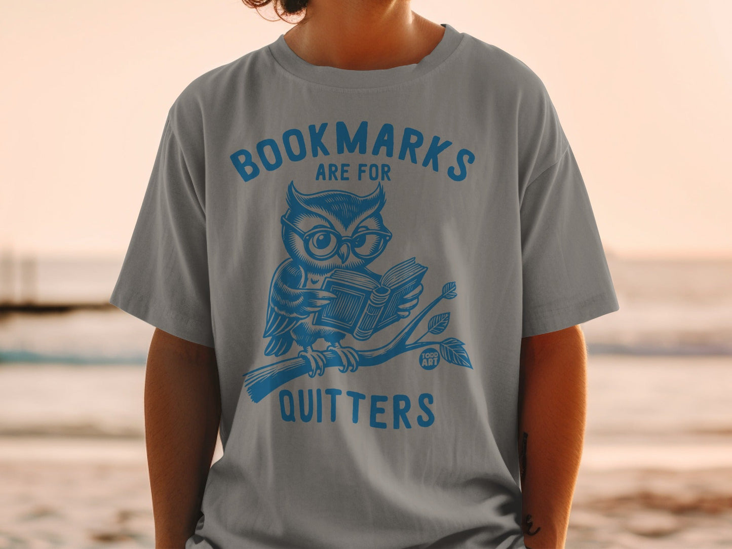 Bookmarks Are For Quitters Owl Graphic Tee Shirt