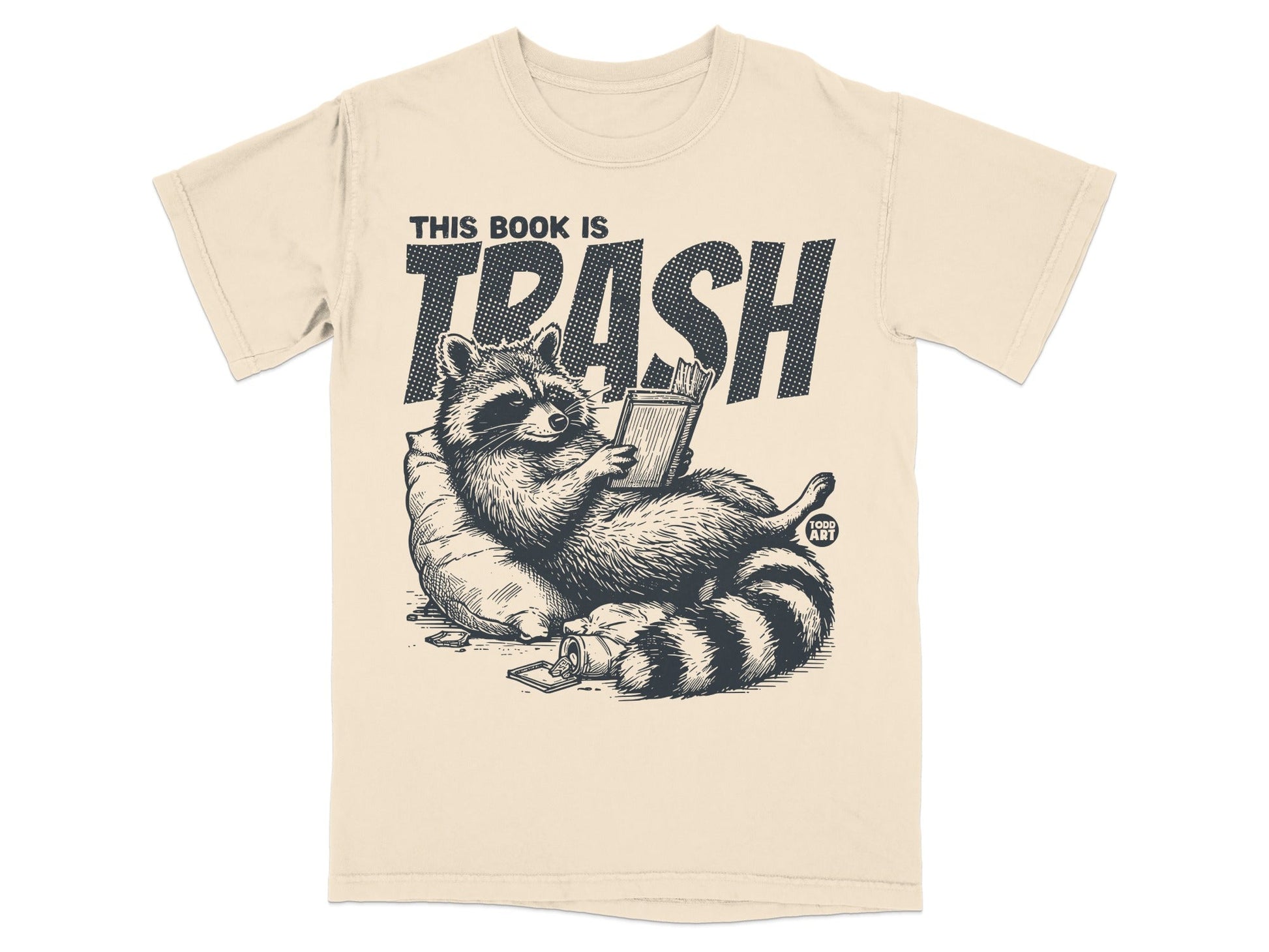 This Book Is Trash Raccoon Reading T-shirt