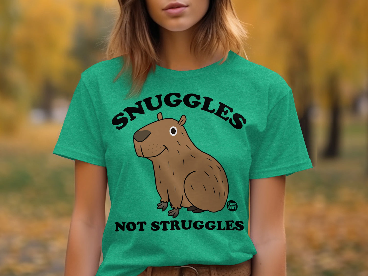 Snuggles Not Struggles Capybara T-Shirt for Animal Lovers
