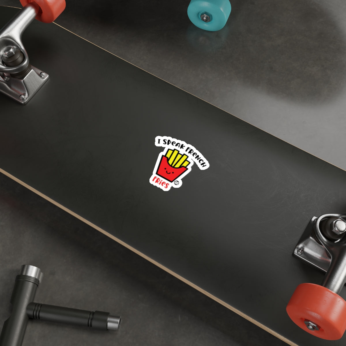 I Speak French Fries Cute Skateboard Sticker Decal