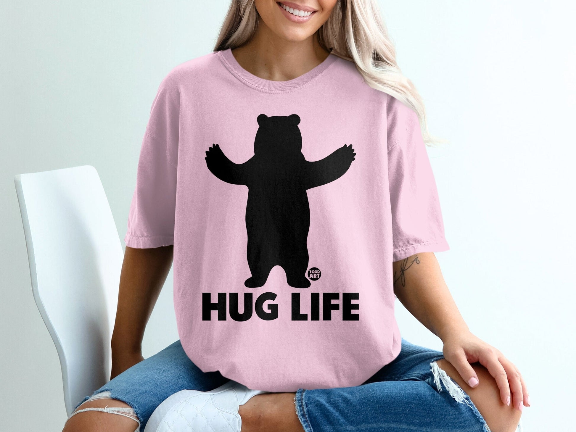Hug Life Bear Graphic Printed T-shirt