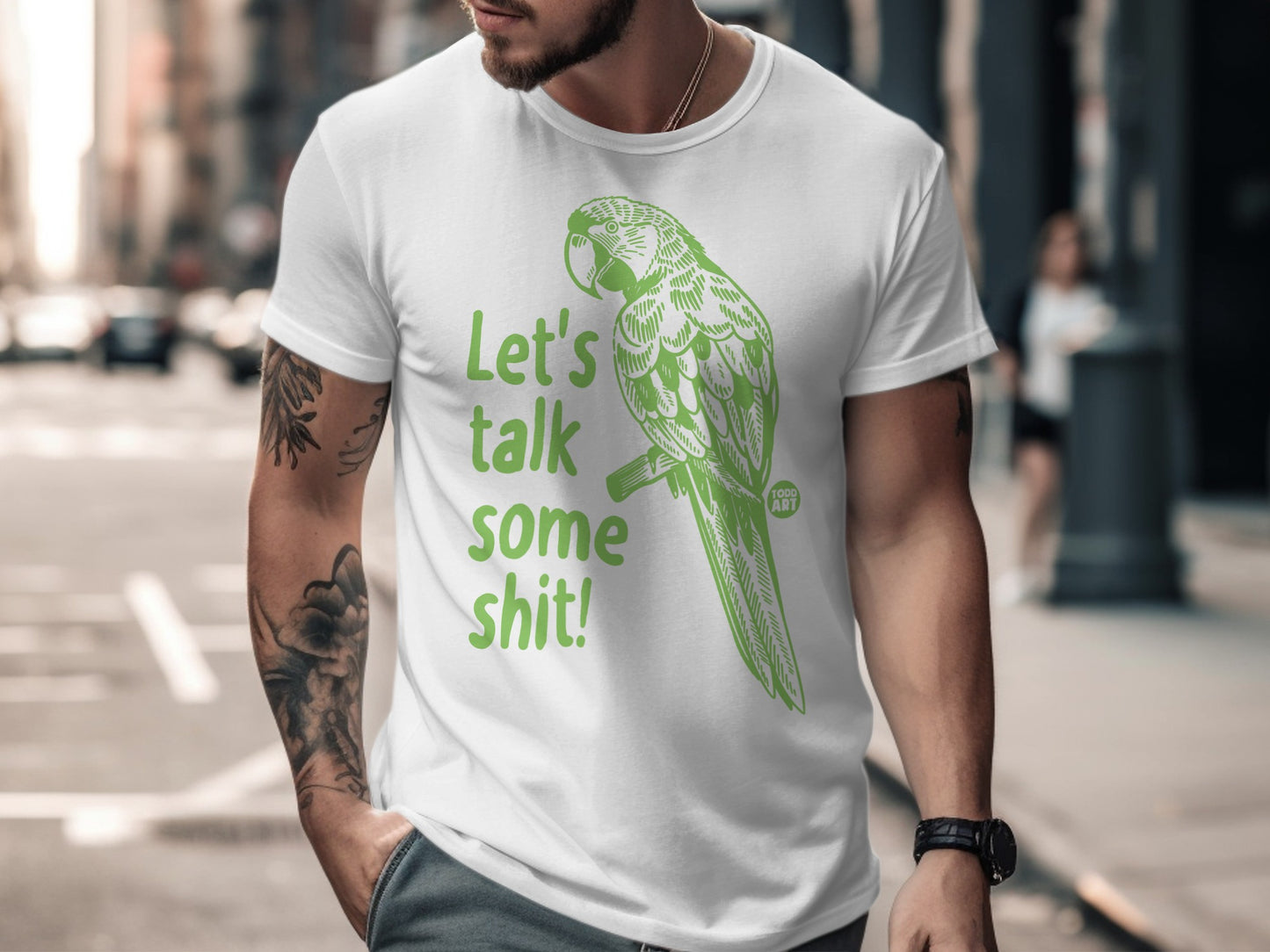 Let's Talk Some Shit Parrot Graphic T-Shirt