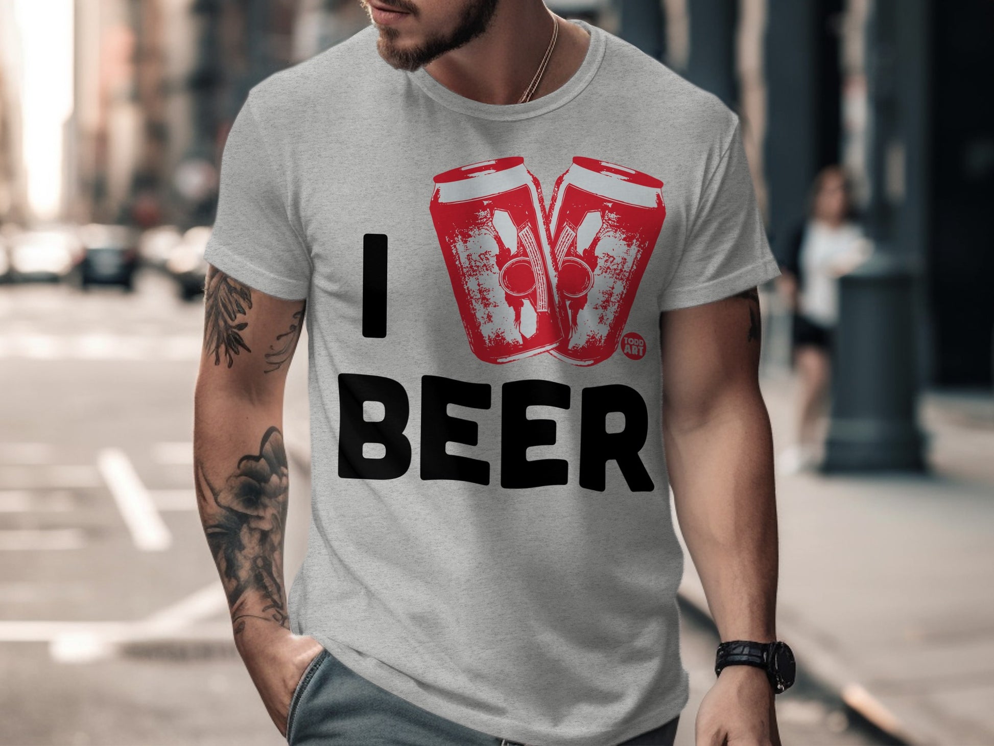 I Love Beer Graphic T-Shirt Bold Statement Design