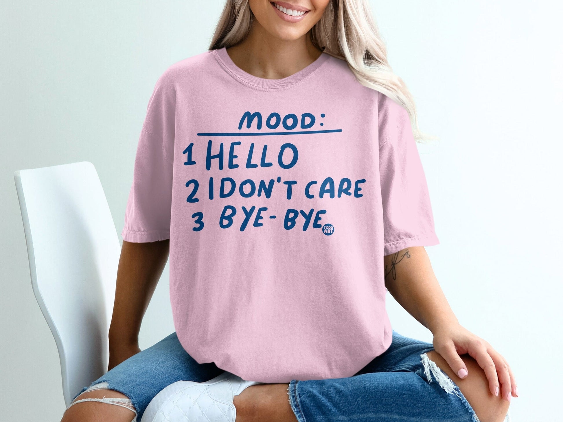 Mood Hello I Don't Care Bye-Bye Graphic T-Shirt