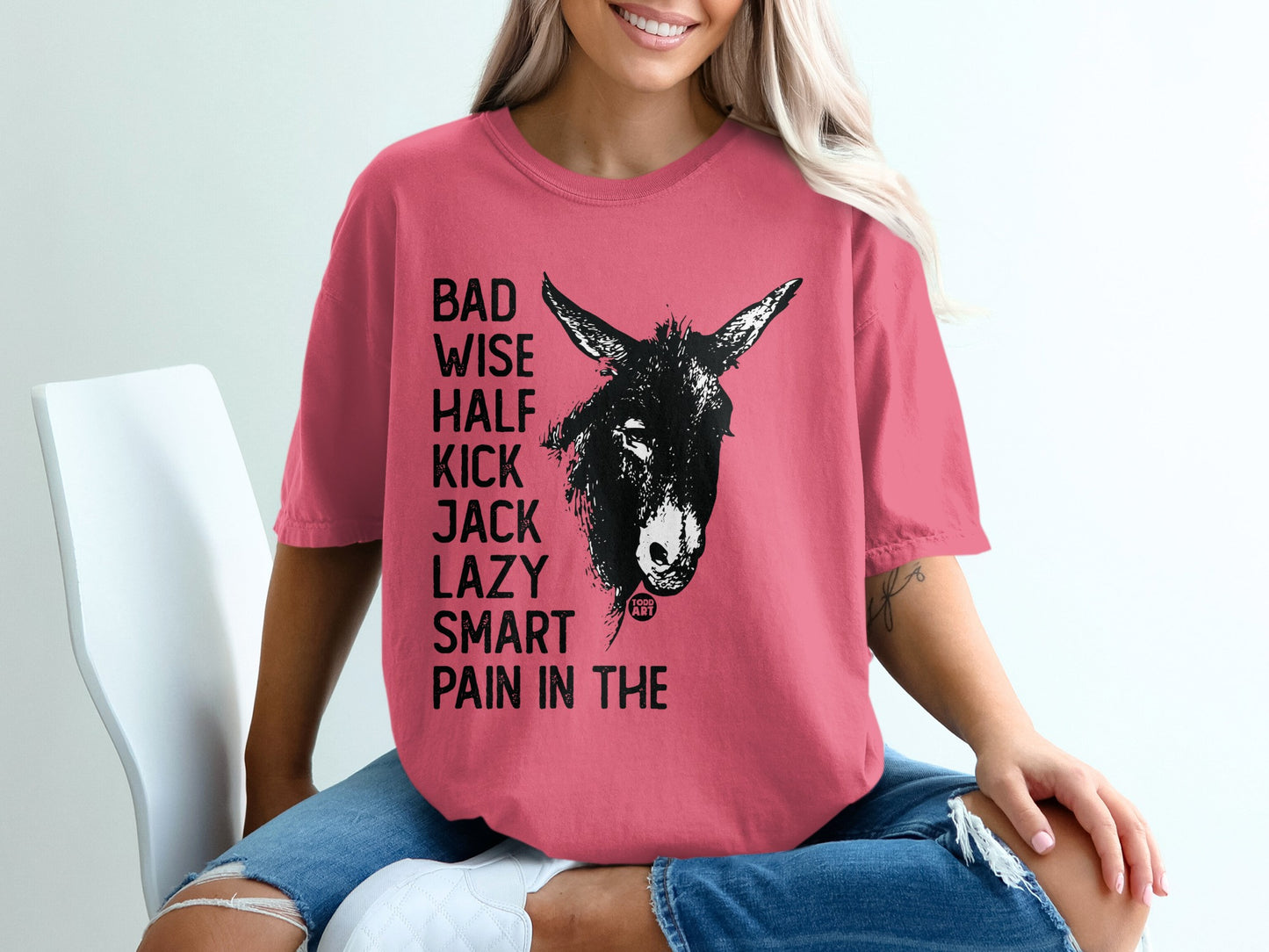 Funny Donkey Print Graphic Tee for Casual Wear