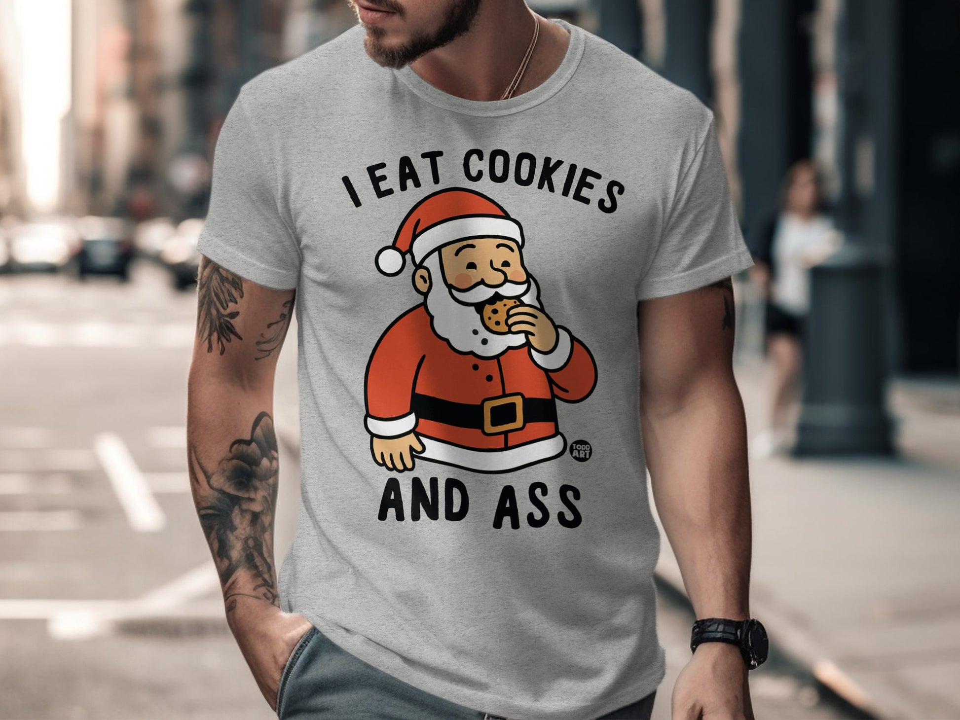 Santa Claus Eating Funny Graphic T-Shirt product