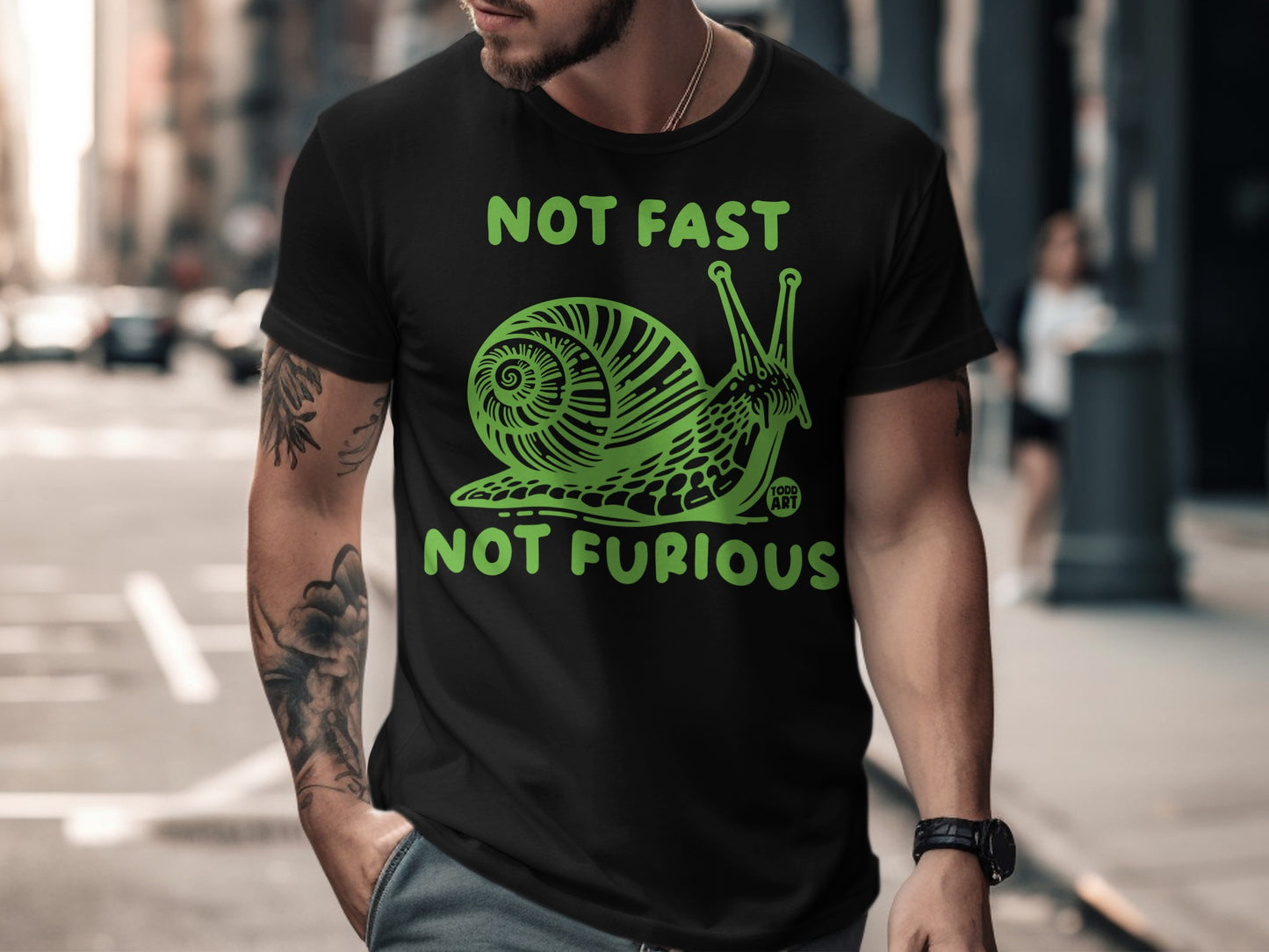 Not Fast Not Furious Snail Graphic T-shirt