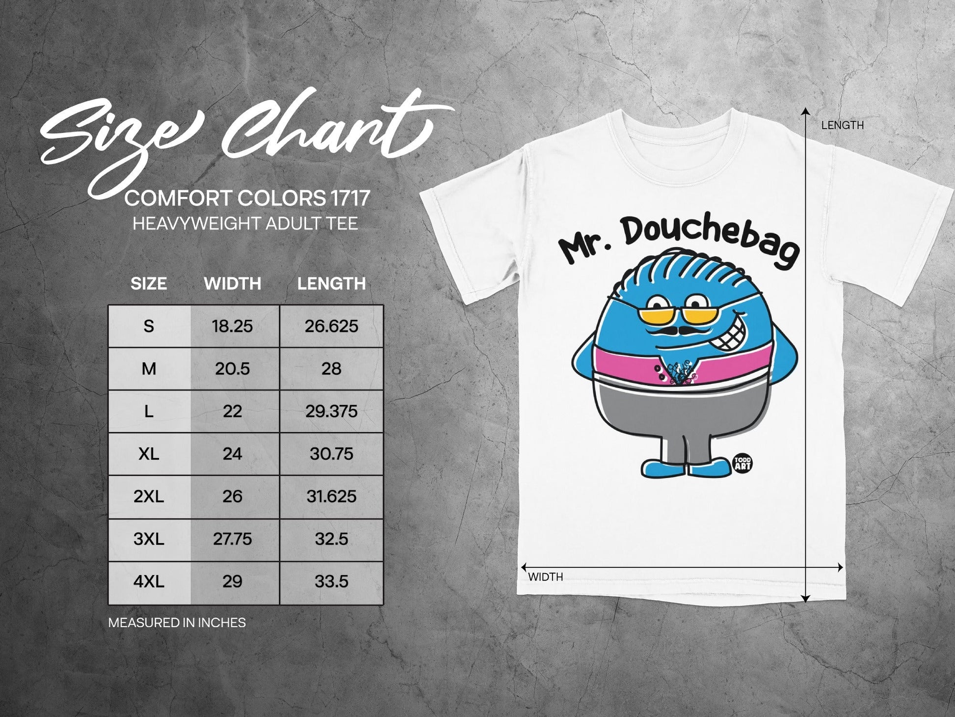 Mr. Douchebag Character Heavyweight Adult Tee