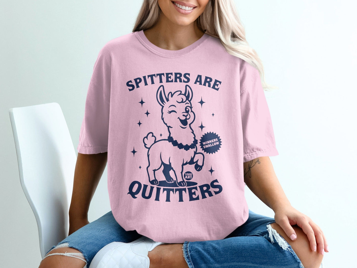 Spitters Are Quitters Llama Graphic Women's Fashion Top