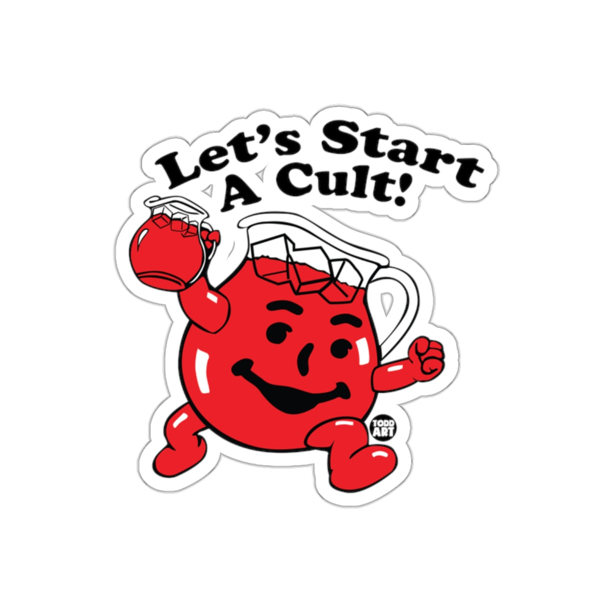 Lets Start A Cult Funny Retro Design sticker