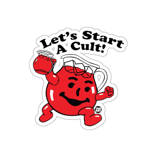 Lets Start A Cult Kool Aid Man Funny Retro Design sticker