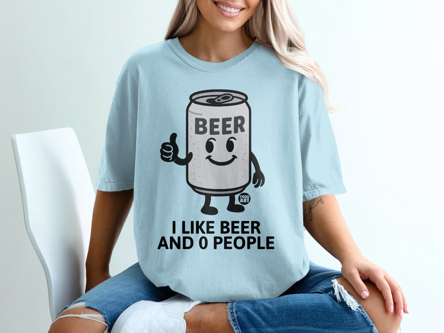 I Like Beer And 0 People Funny Graphic T-Shirt
