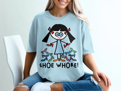 Funny Girl with Shoes Graphic Tee Todd Art Design