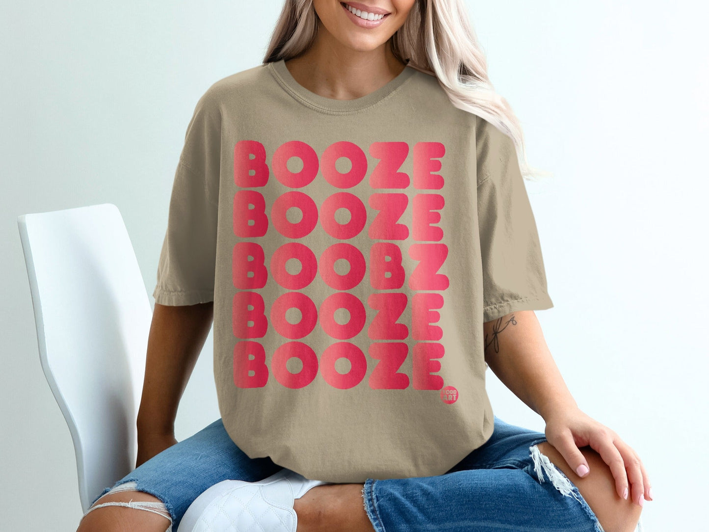 Booze Booze Booze Repeating Graphic T-shirt