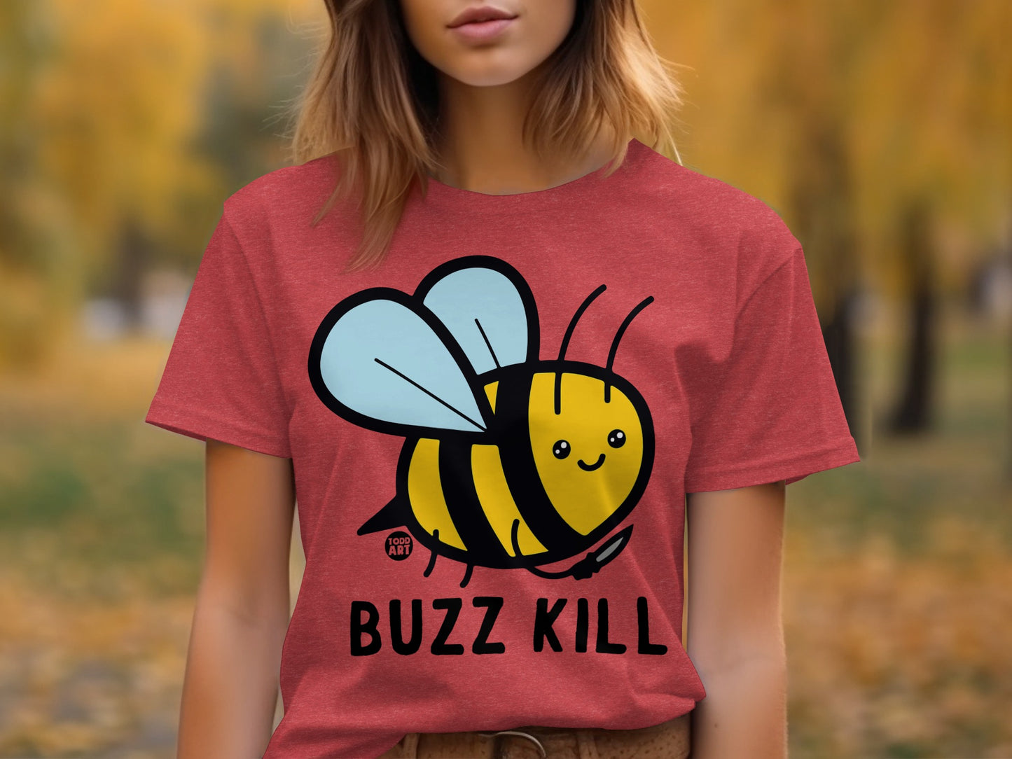 Buzz Kill Cute Cartoon Bee Graphic T-Shirt Product