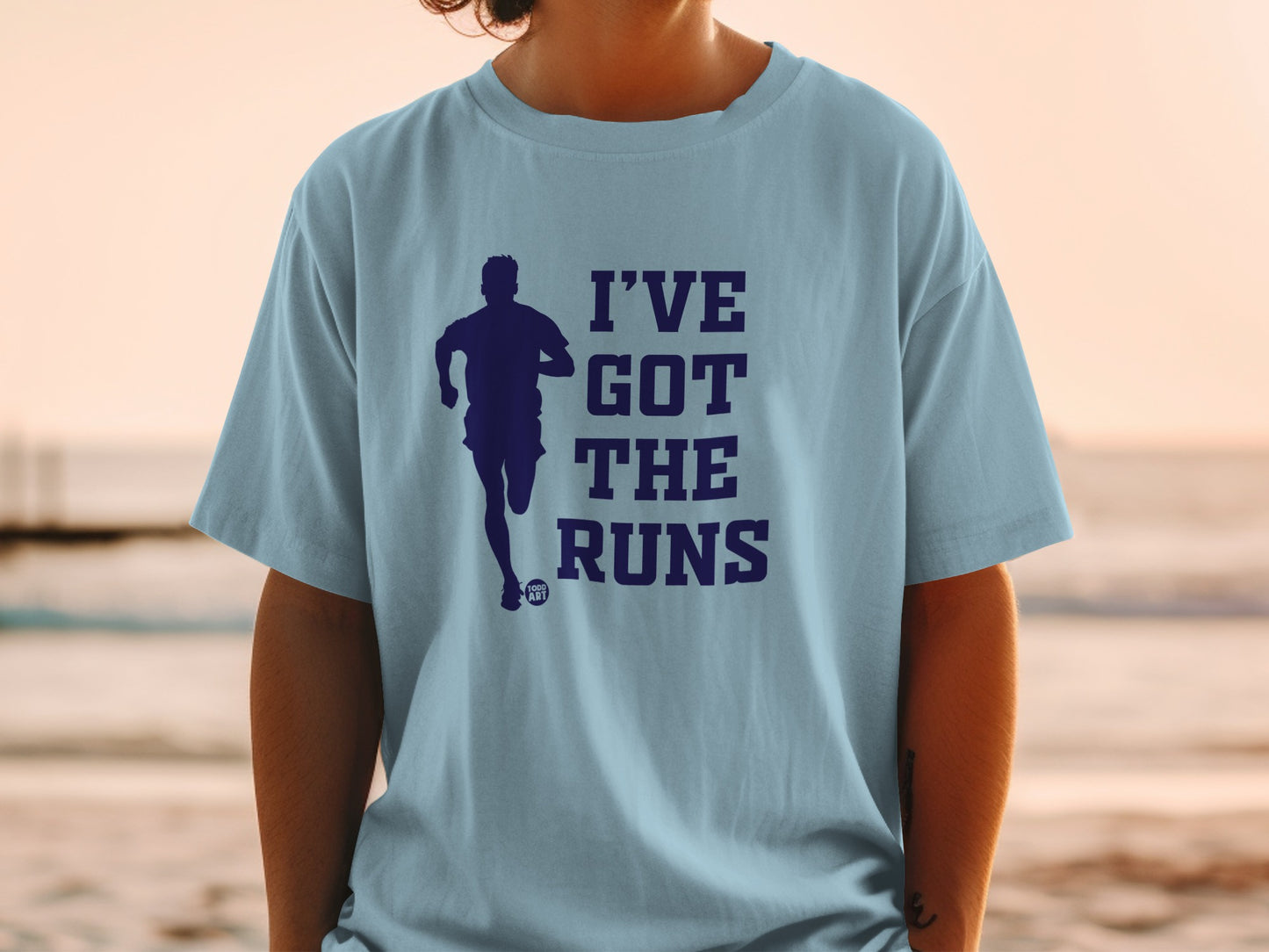 I'VE GOT THE RUNS Runner Graphic Light Blue Shirt product type