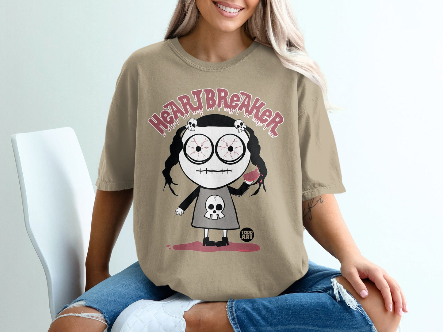 Heartbreaker Graphic Tee with Unique Cartoon Artwork
