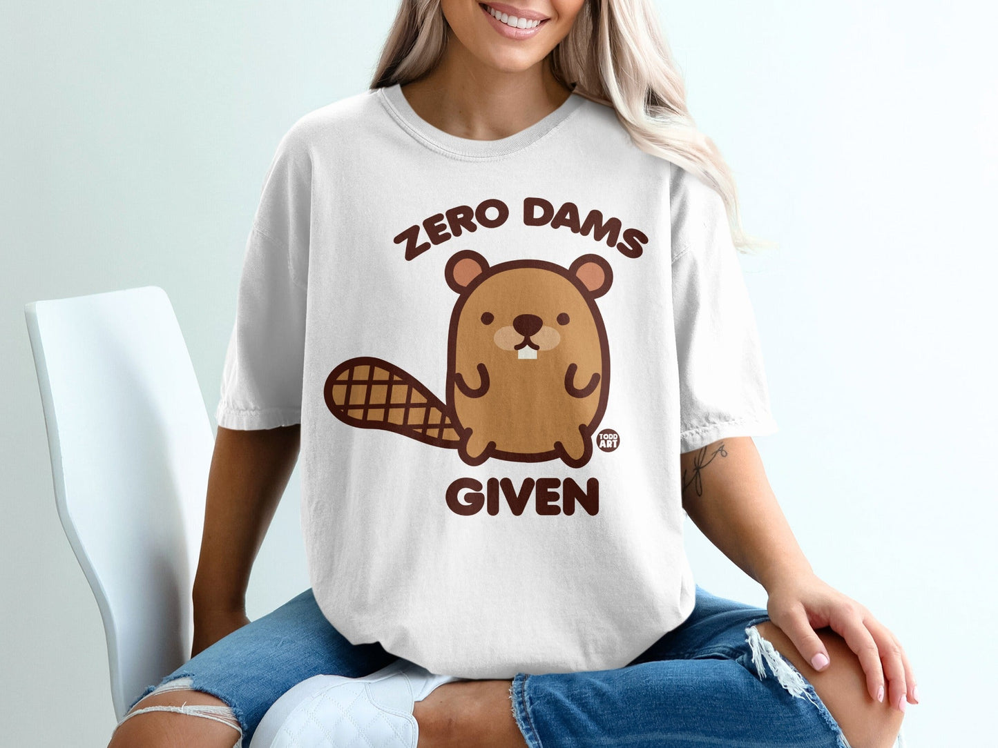 Funny Zero Dams Given Beaver Graphic Printed Shirt