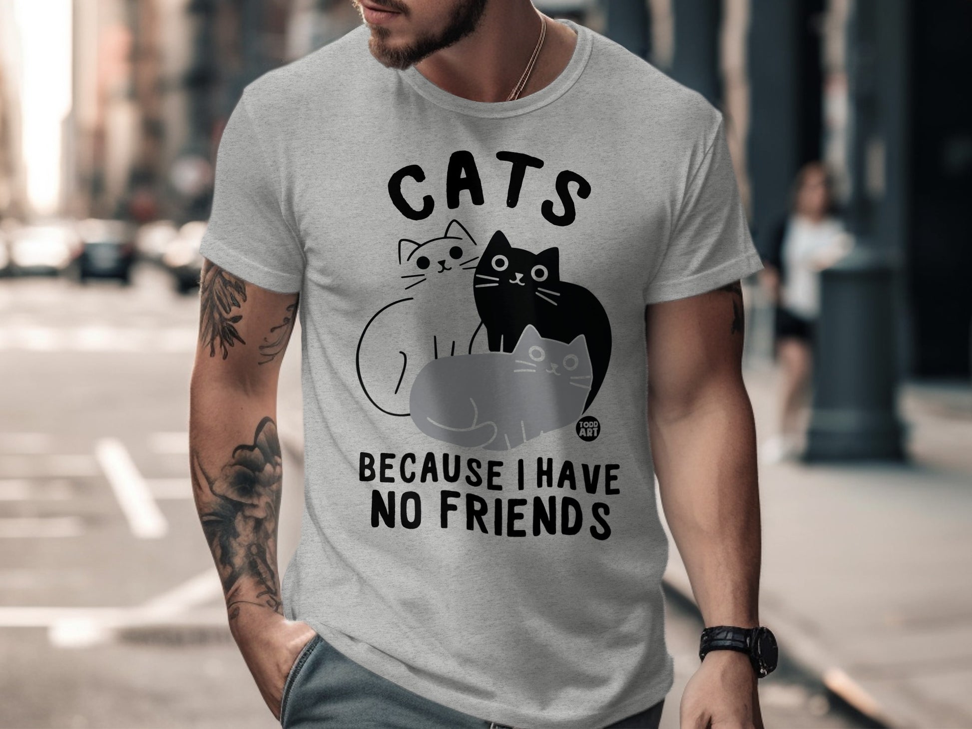 Cats Because I Have No Friends Graphic Tee Shirt