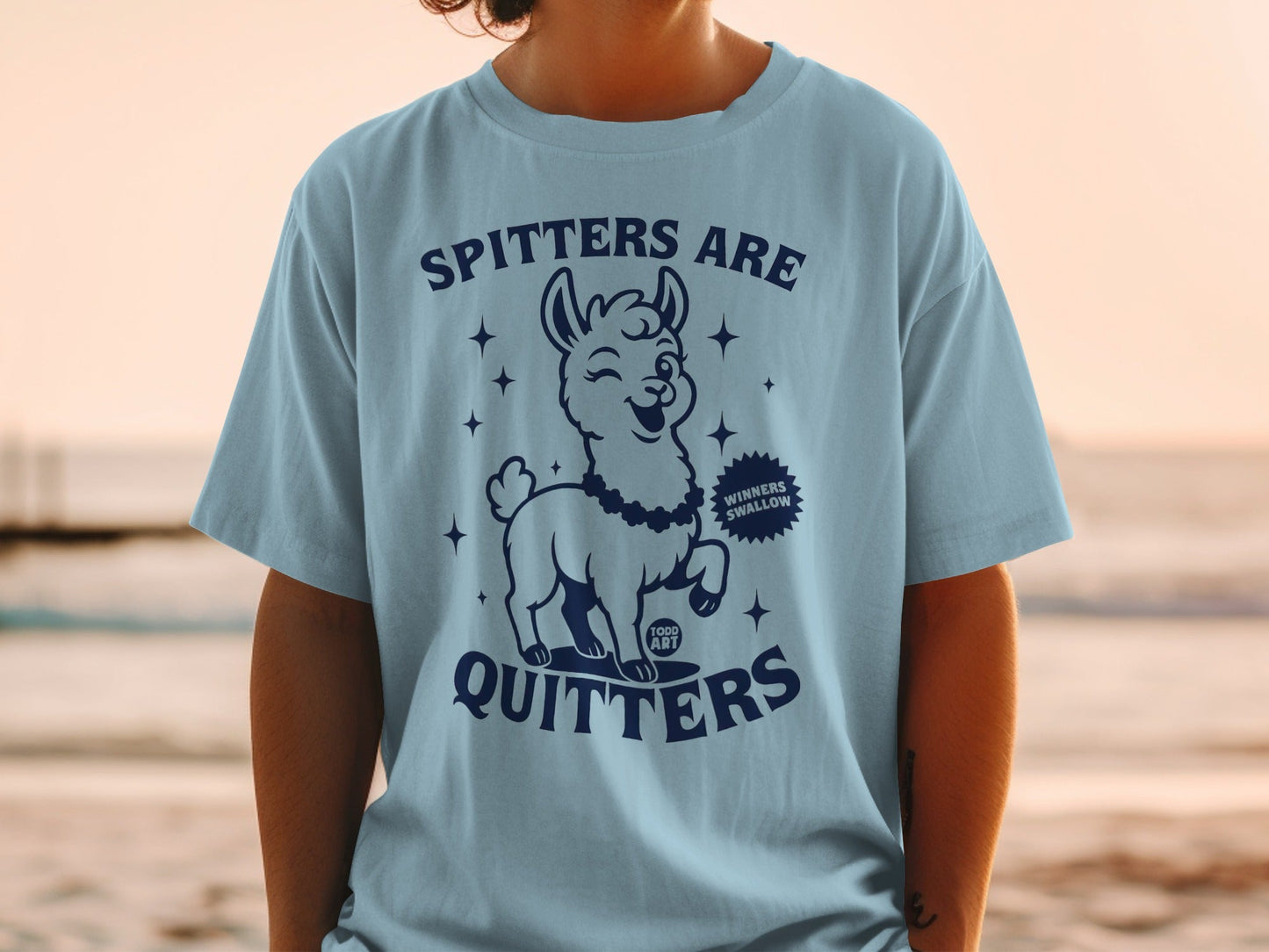 Spitters Are Quitters Funny Llama Graphic T-Shirt
