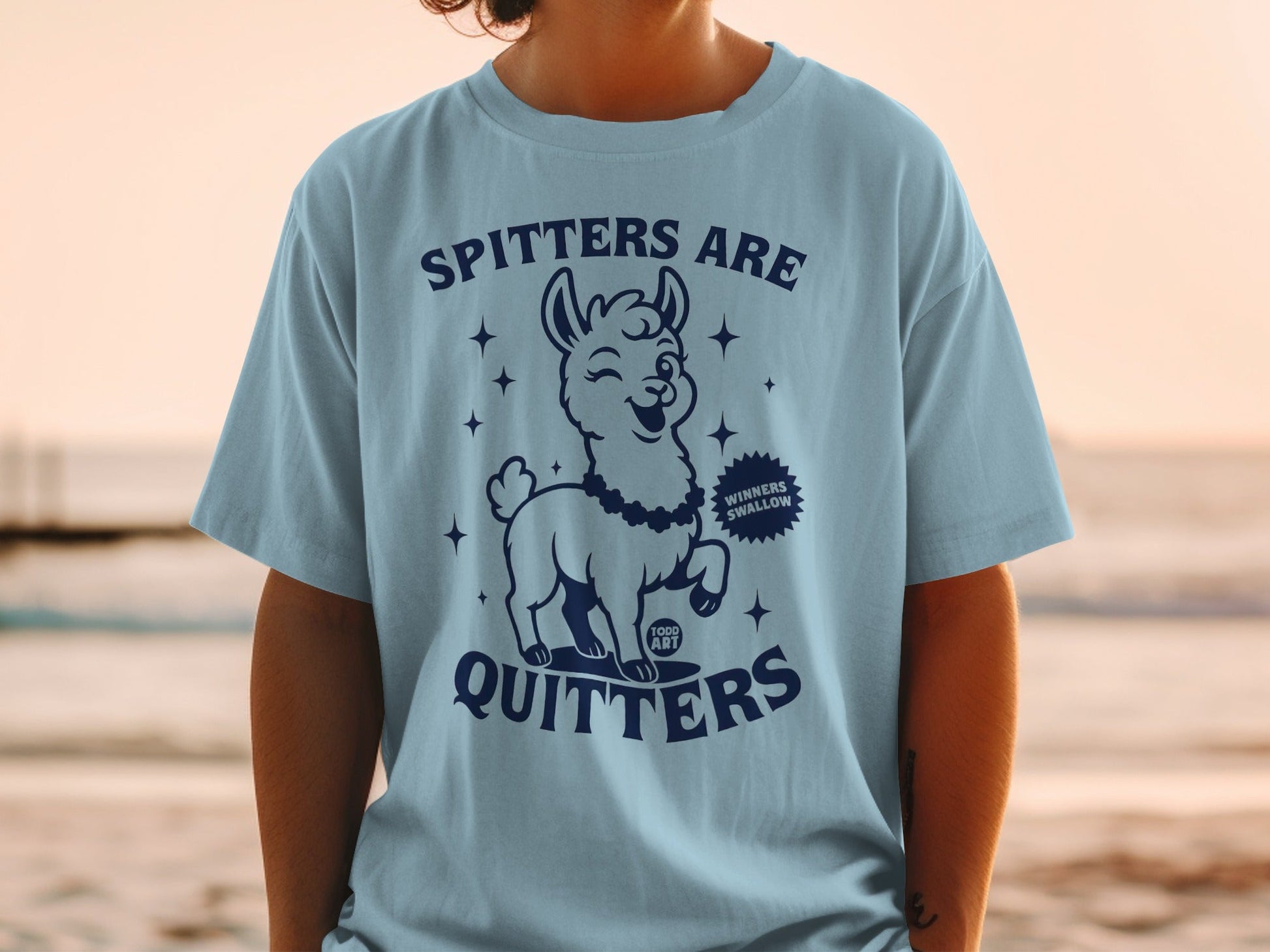 Spitters Are Quitters Funny Llama Graphic T-Shirt