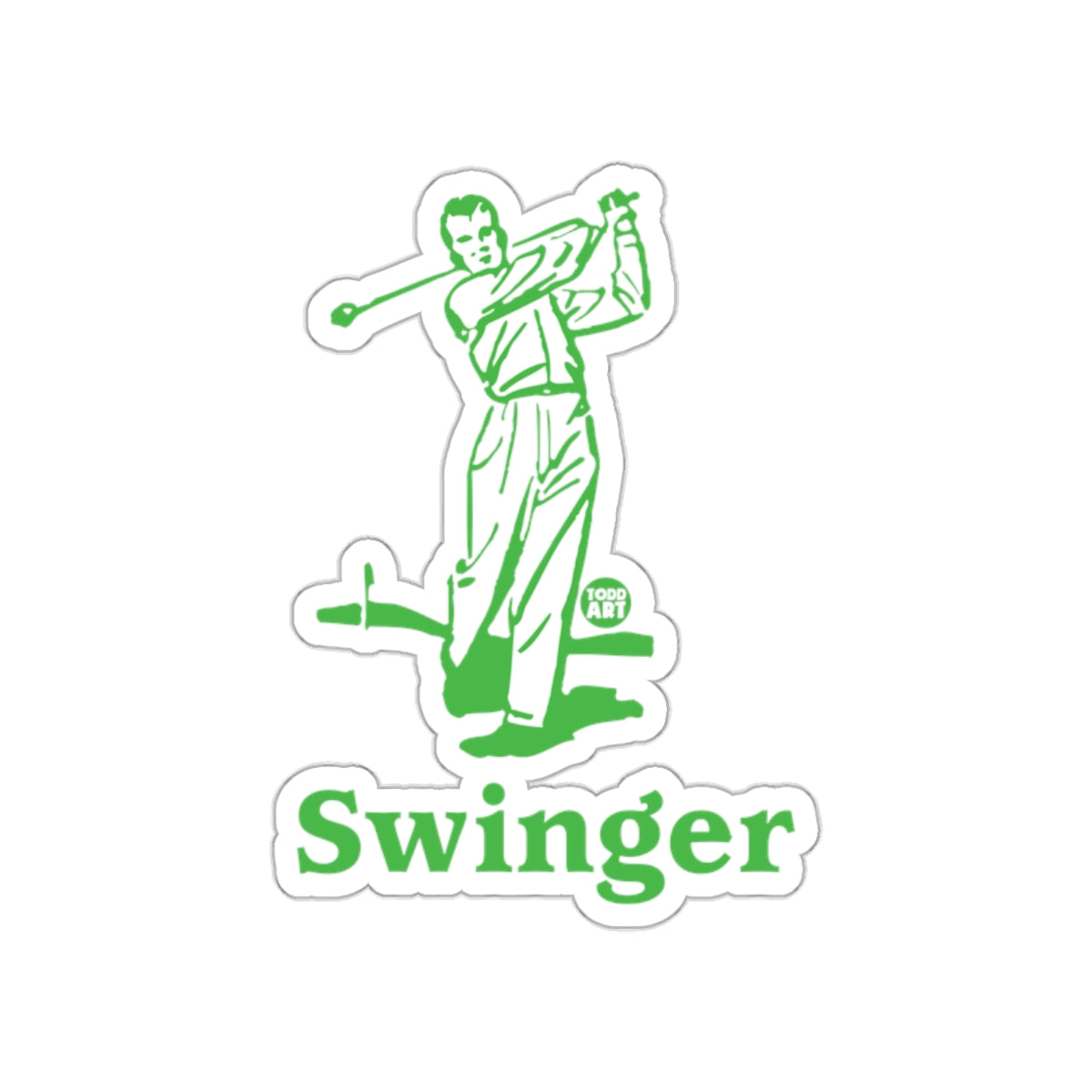 Green Swinger Todd Art Silhouette Golf Player sticker