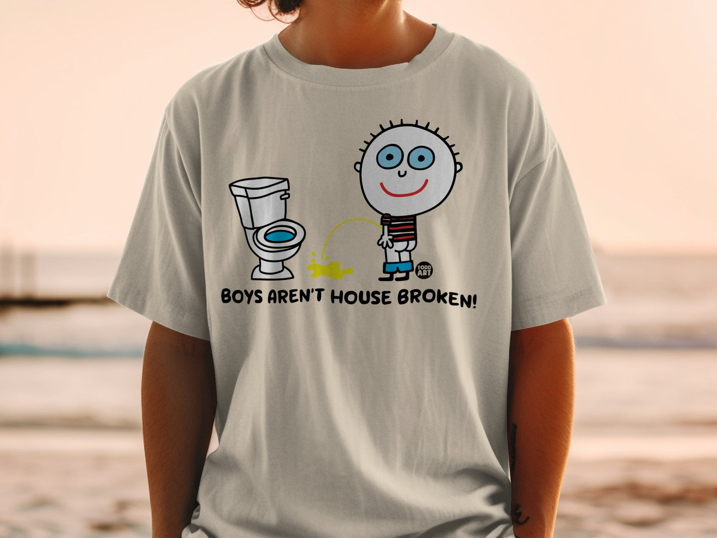 Boys Aren't House Broken Funny Graphic Tee shirt