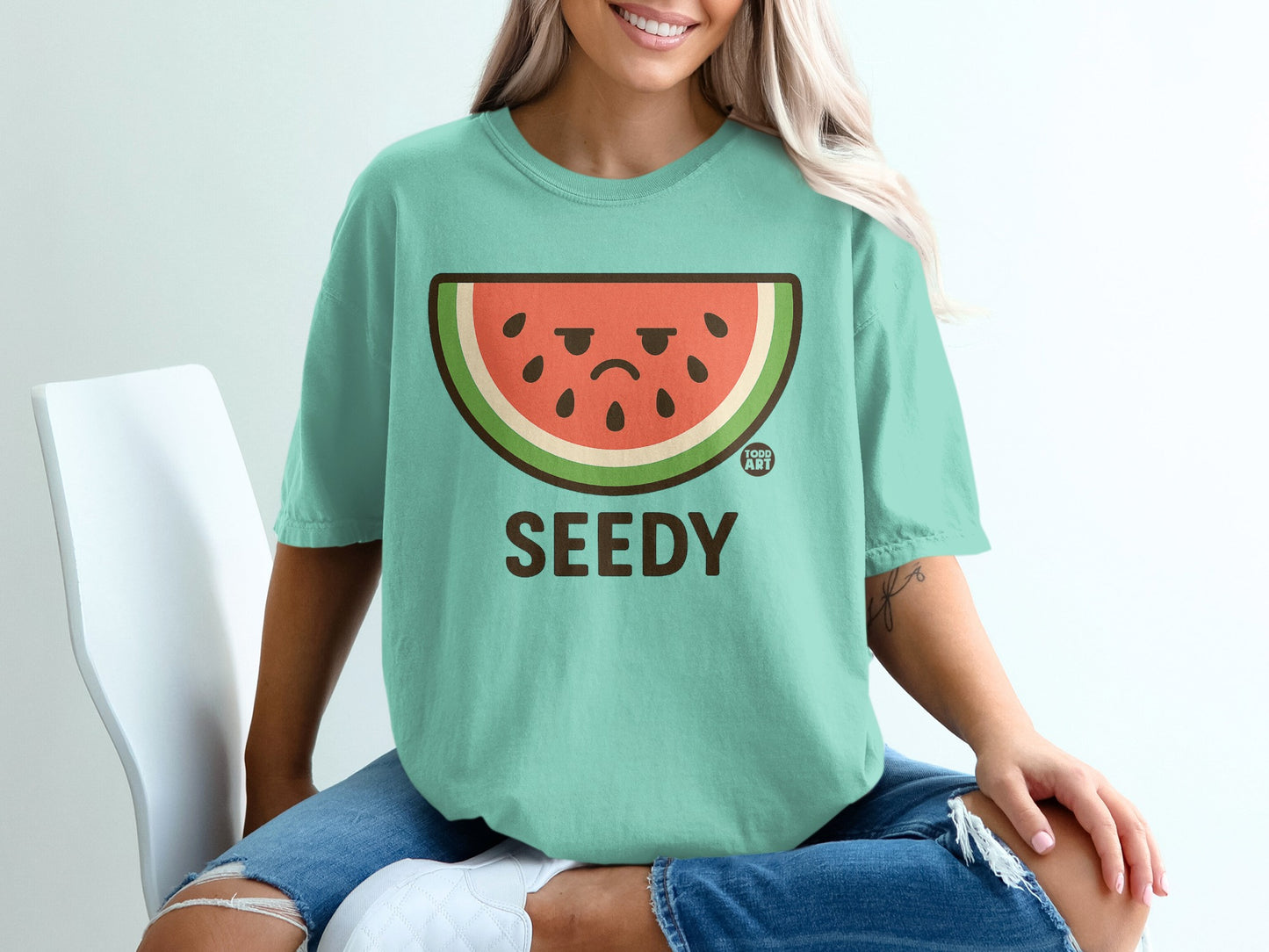 TODD ART Watermelon Sad Seedy Funny Fruit Slice product type