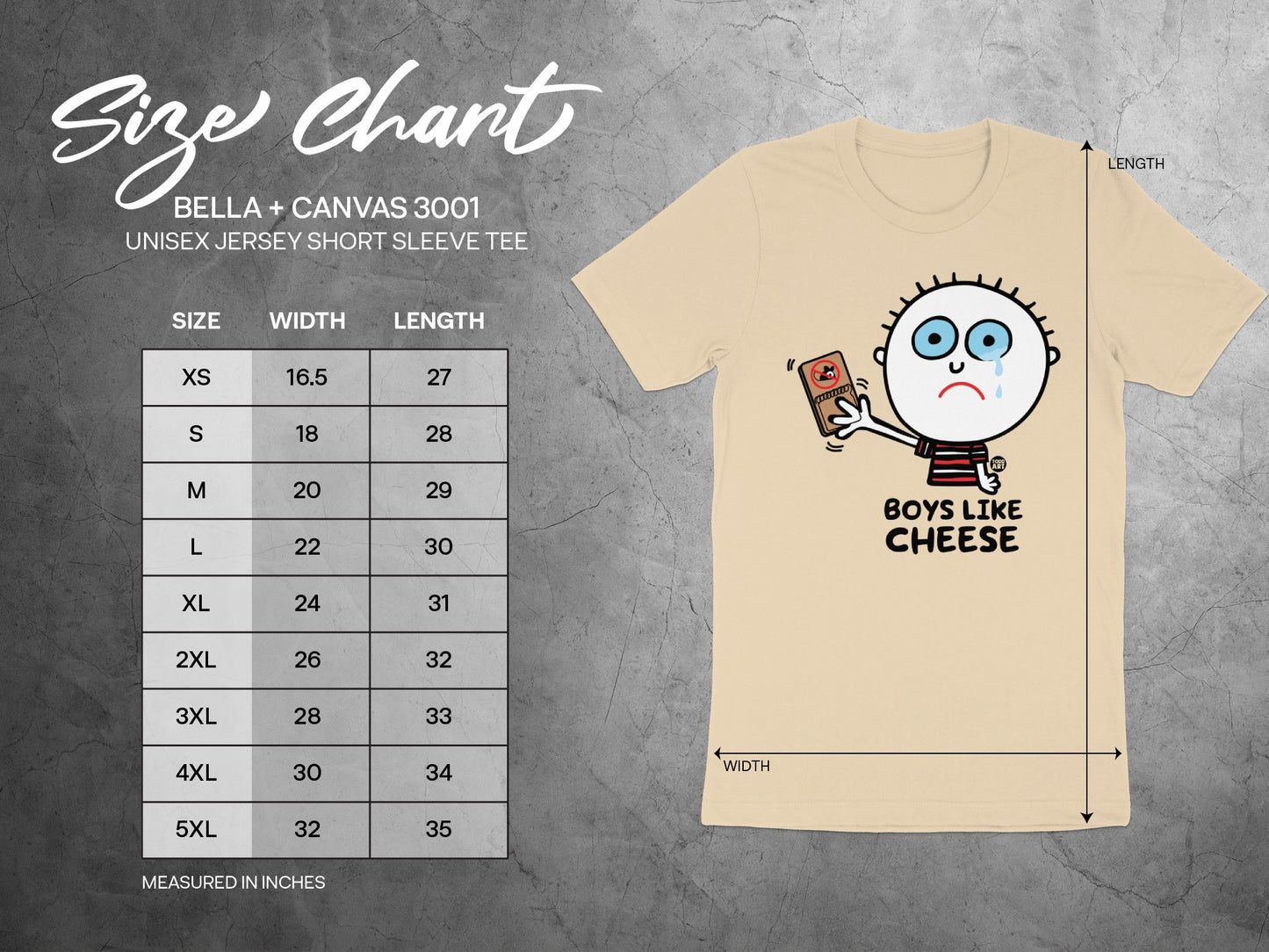 Humorous Boys Like Cheese Graphic Tee