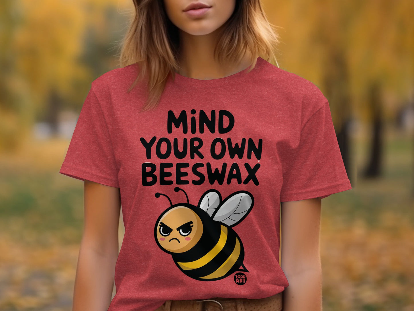 Mind Your Own Beeswax Cute Bee Graphic Tee Shirt