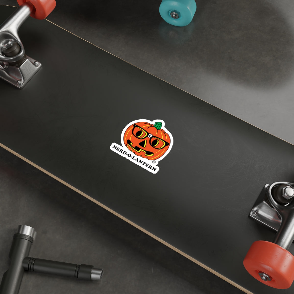 Nerd O Lantern Pumpkin Face With Glasses Funny sticker