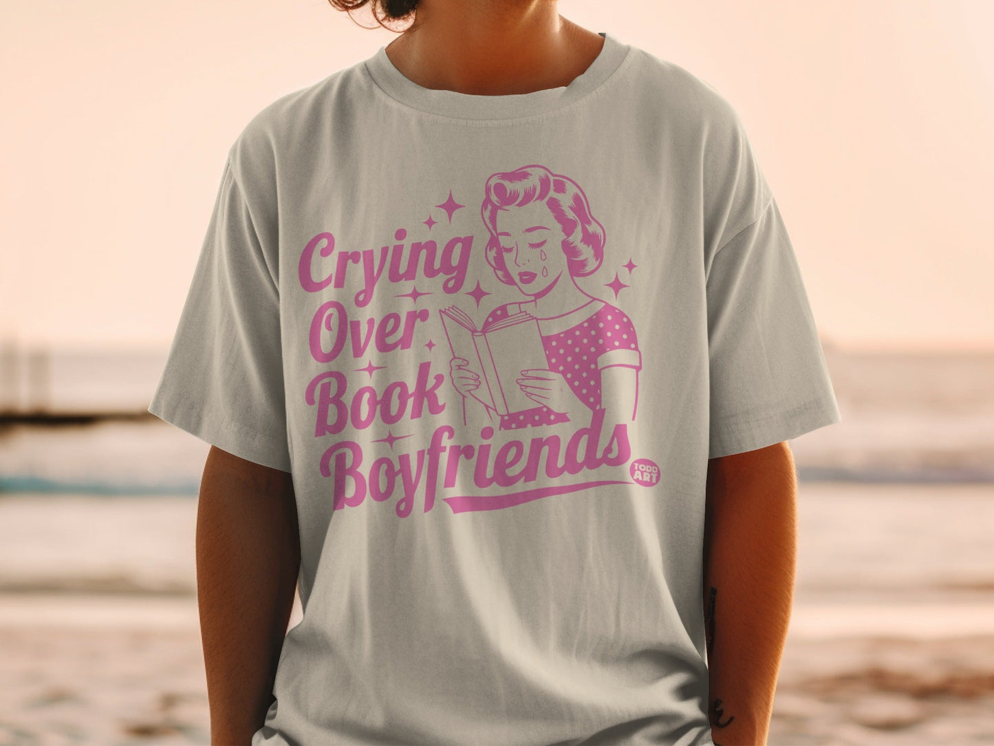 Crying Over Book Boyfriends Graphic Tee Product