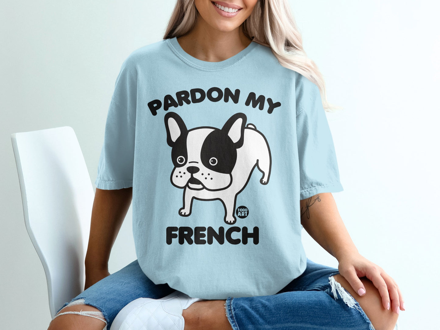 Pardon My French Cute French Bulldog Graphic T-shirt