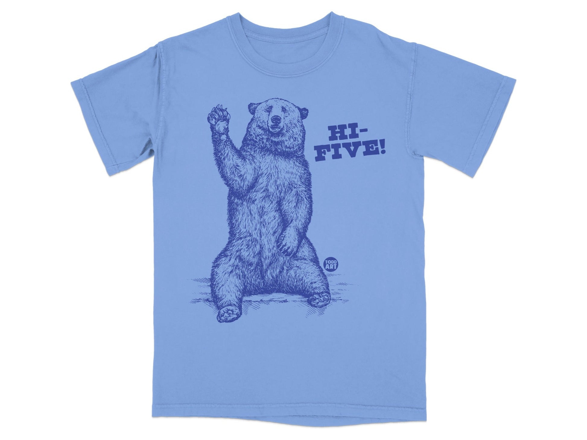 Hi-Five Bear Print Graphic Design T-Shirt Product