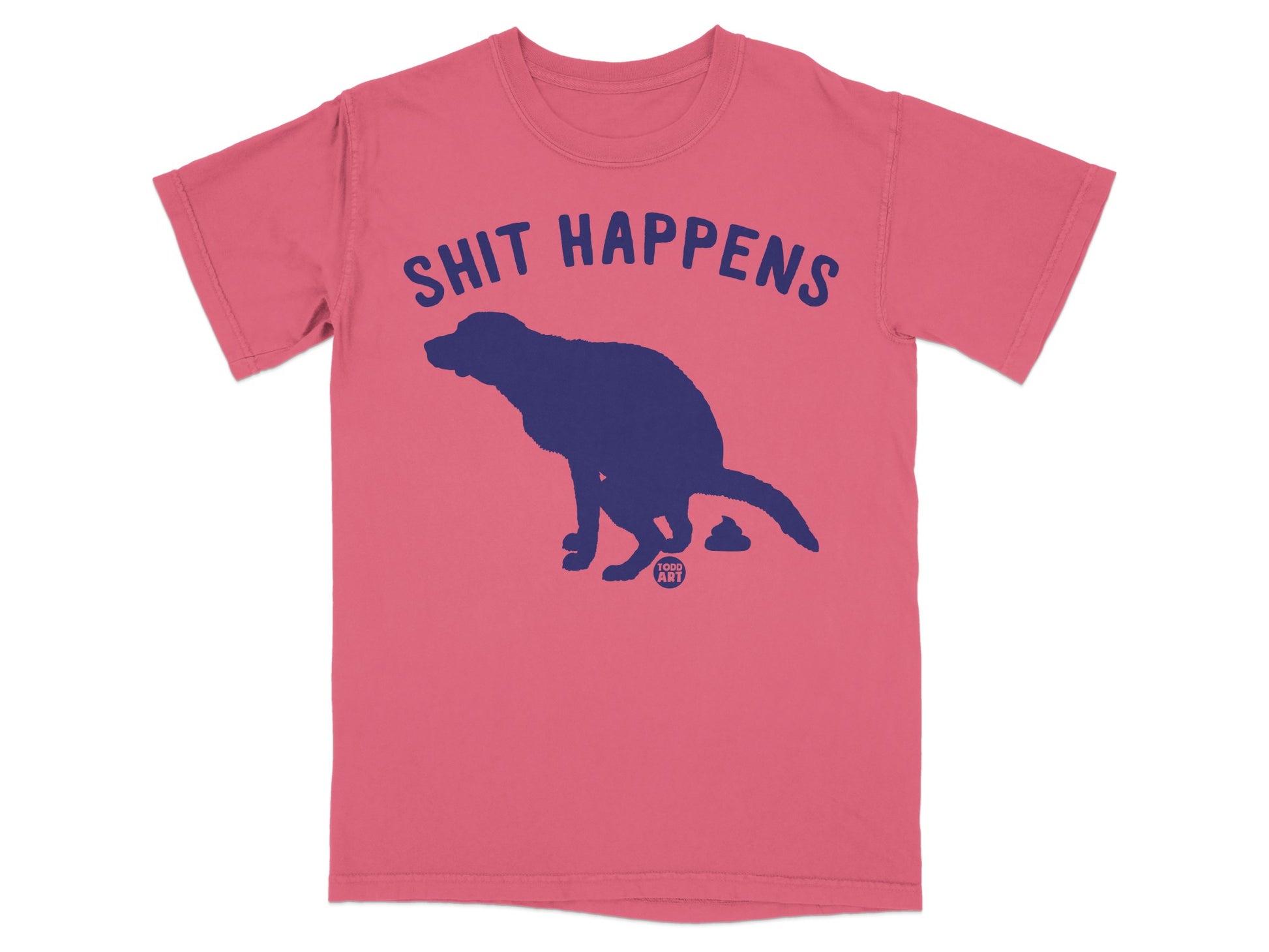 Shit Happens Dog Graphic T-shirt for Humor Enthusiasts